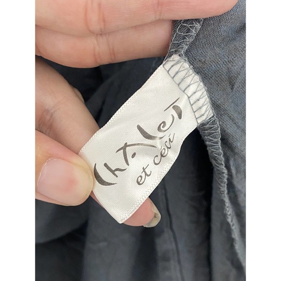 Chalet et Ceci Gray Cowl Neck Long Sleeve Artsy Dress Size Xs Made USA - Picture 4 of 6